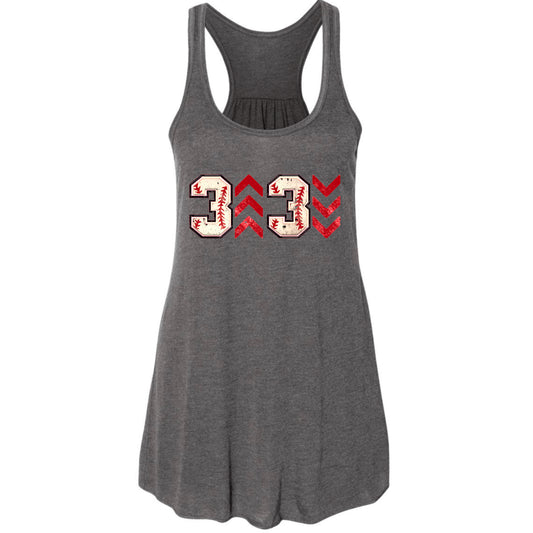 3 Up 3 Down softball or baseball custom graphic tank top