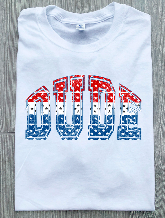 Mini or Dude patriotic t-shirt