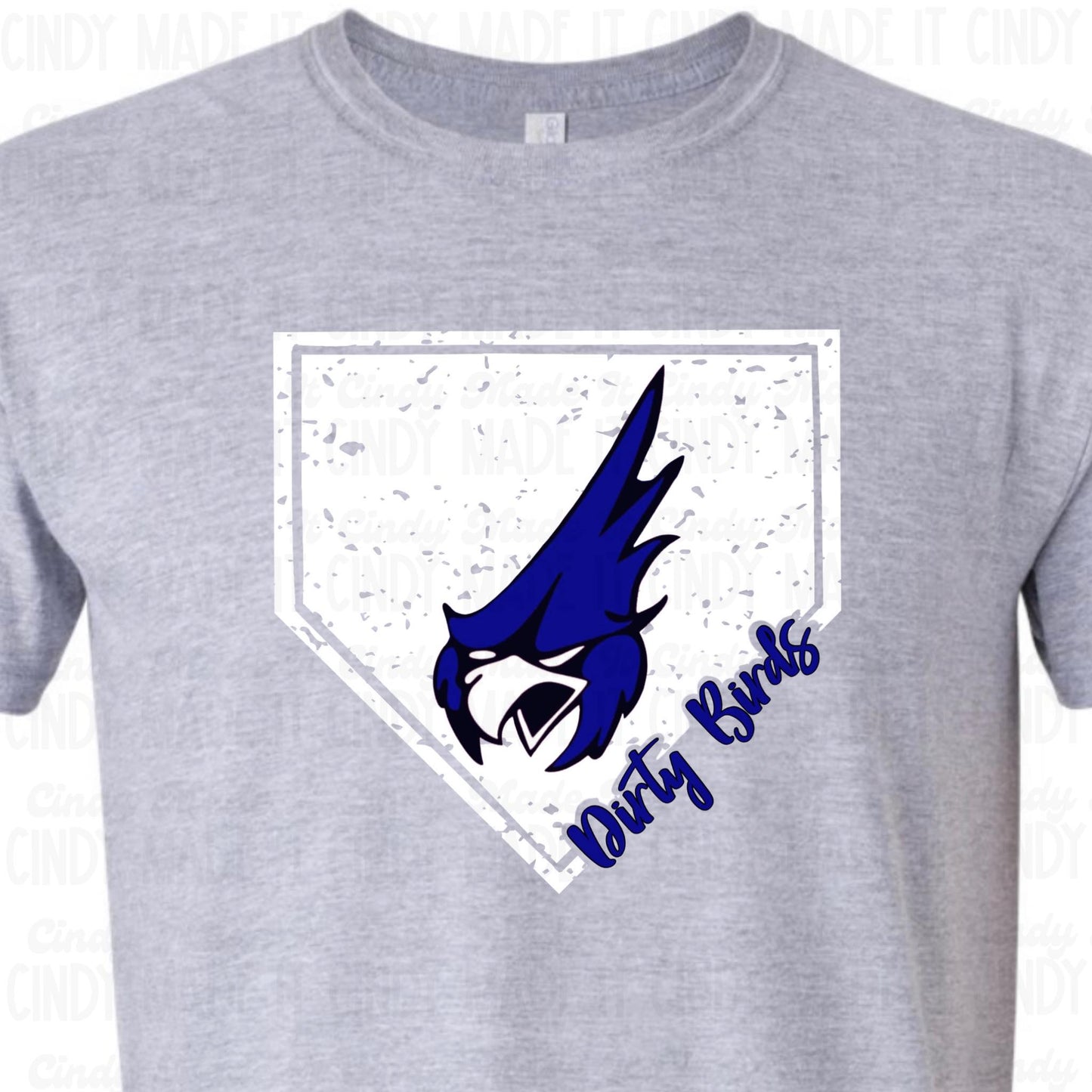 Dirty Birds Home Plate Custom Graphic T-shirt