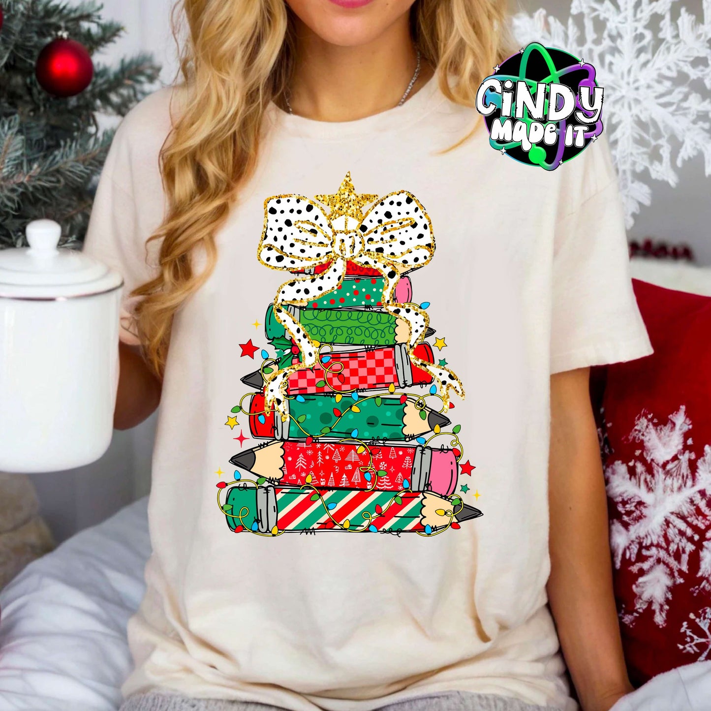 Pencil Christmas Tree Longsleeve / T-Shirt