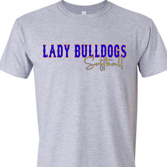 Lady Bulldogs Softball(cursive) graphic t-shirt