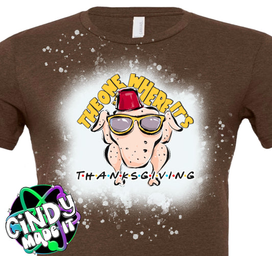 Custom Bleached Thanksgiving T-shirts