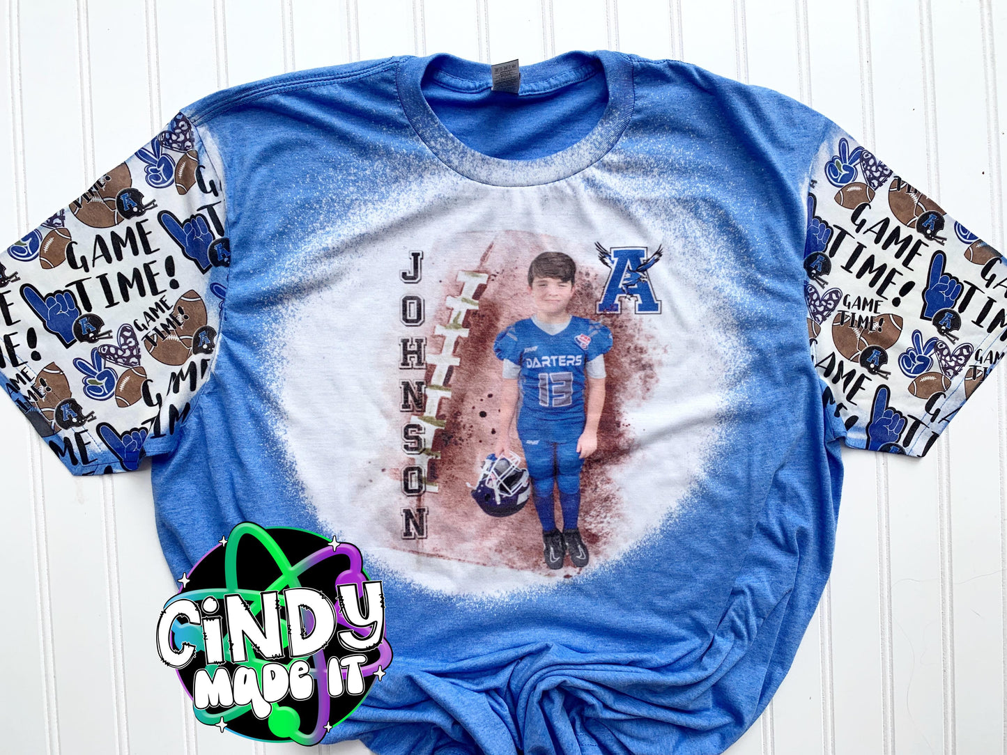 Vintage Football Athlete Custom Photo T-Shirt