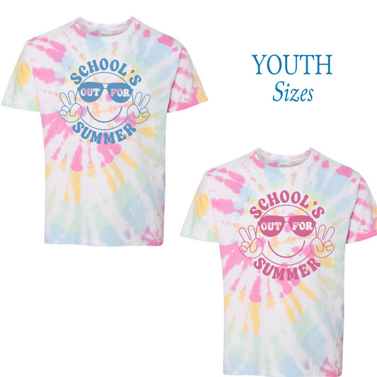 Youth School’s Out For Summer Tie Dyed Graphic T-shirt