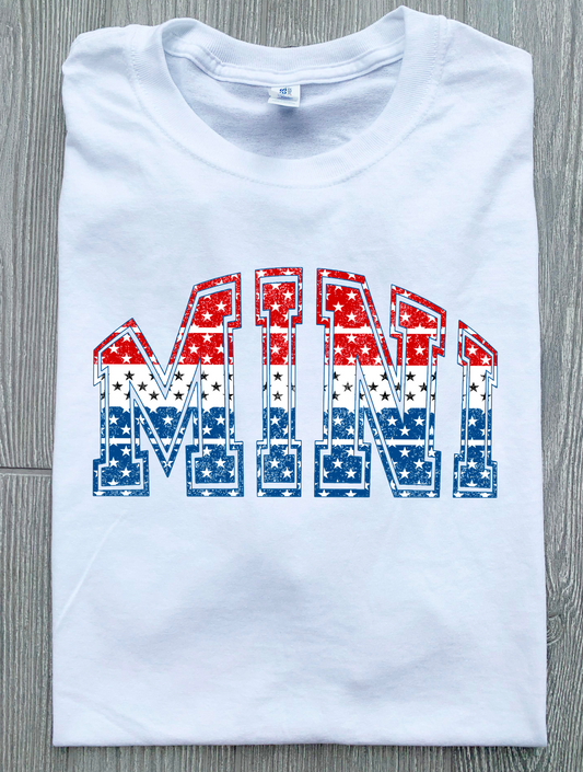 Mini or Dude patriotic t-shirt