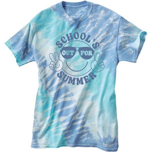 School’s Out For Summer Tie Dyed Graphic T-shirt