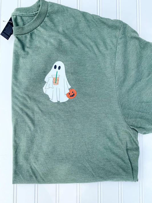 Ice Coffee Ghost - Spooky Season T-Shirt