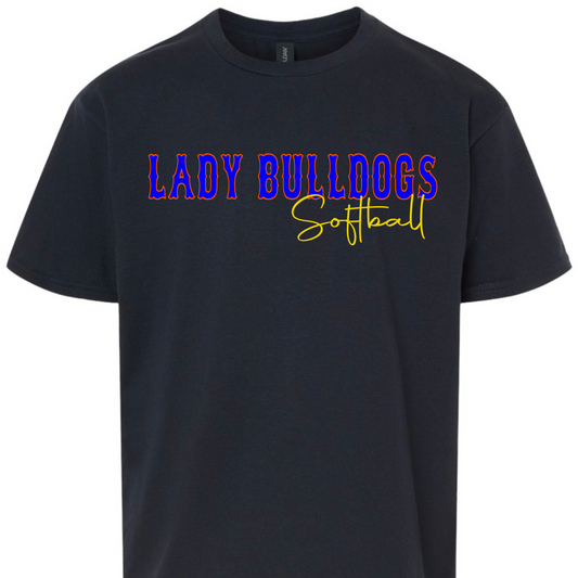 Lady Bulldogs Softball(cursive) graphic t-shirt