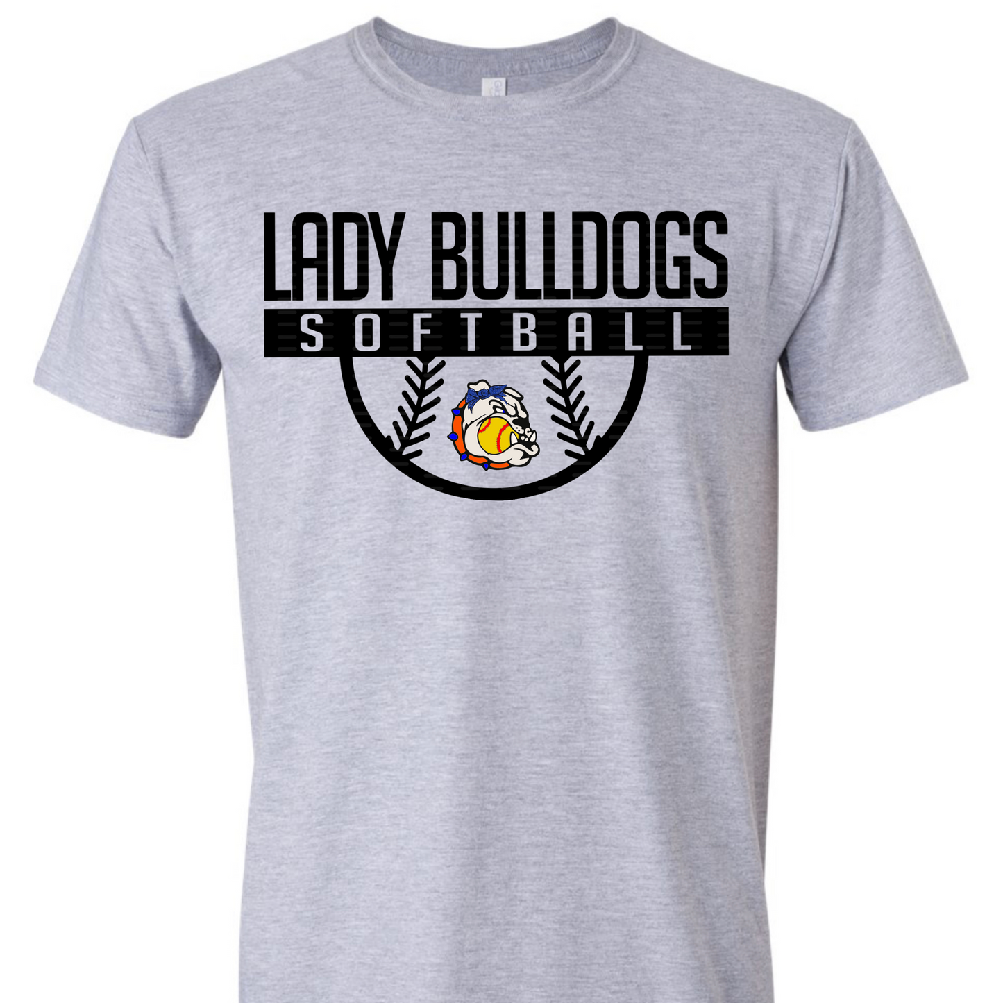 Lady Bulldogs Softball w/ Logo graphic t-shirt