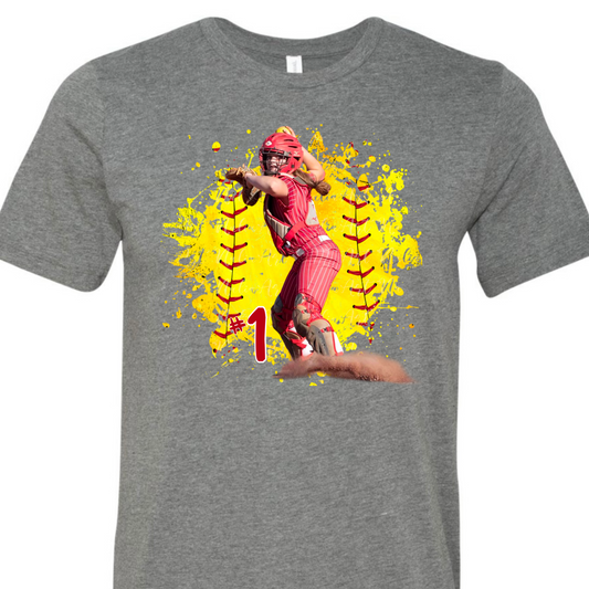 Softball Splash Personalized Photo T-shirt