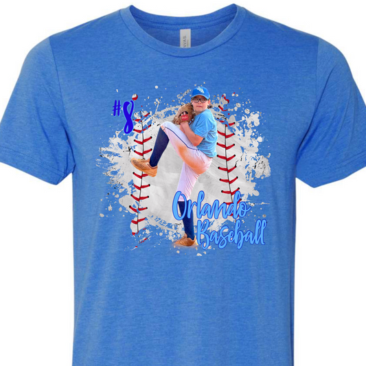 Baseball Splash Personalized Photo T-shirt