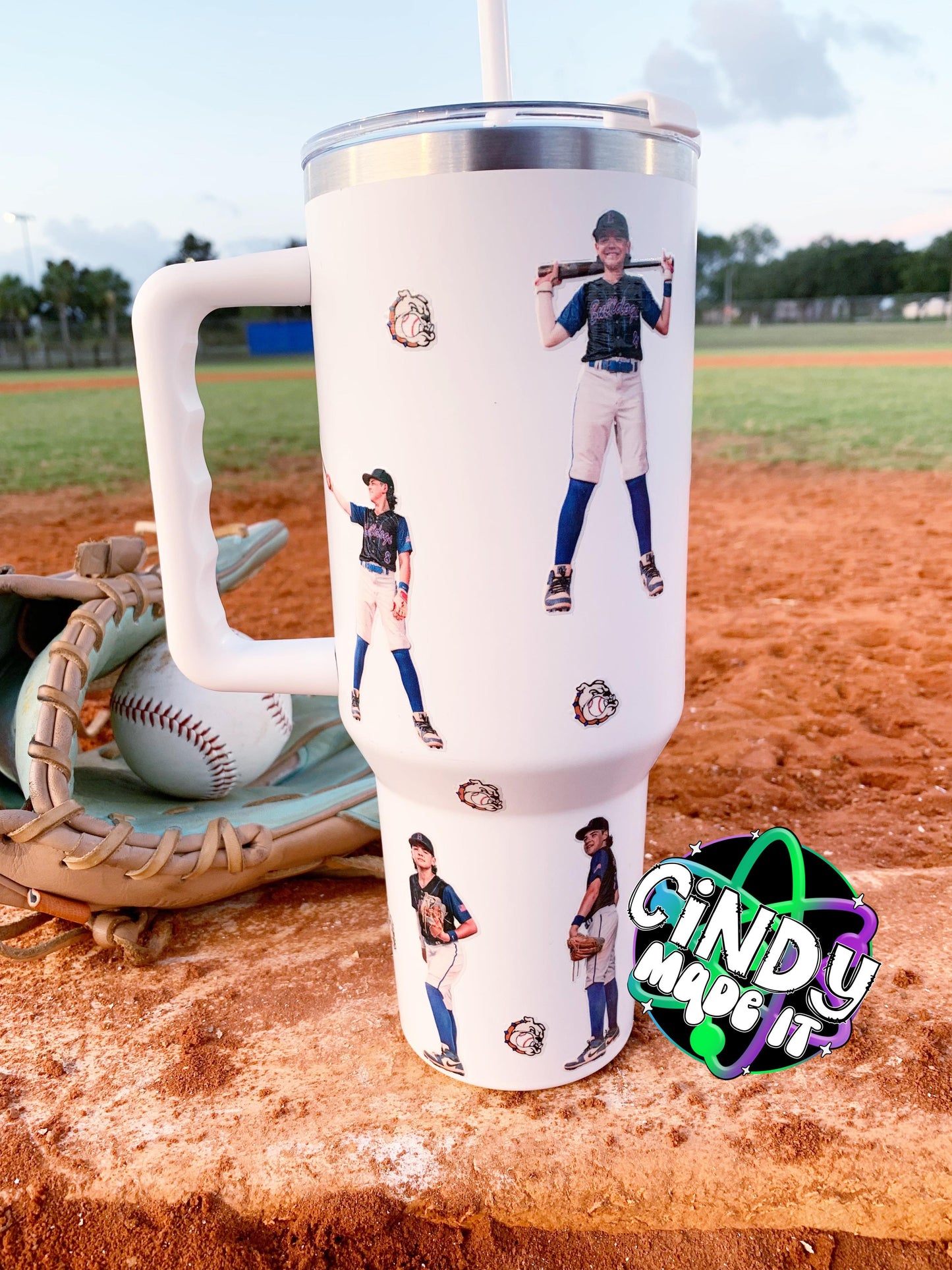 40oz Custom Photo Sports Mama Tumbler