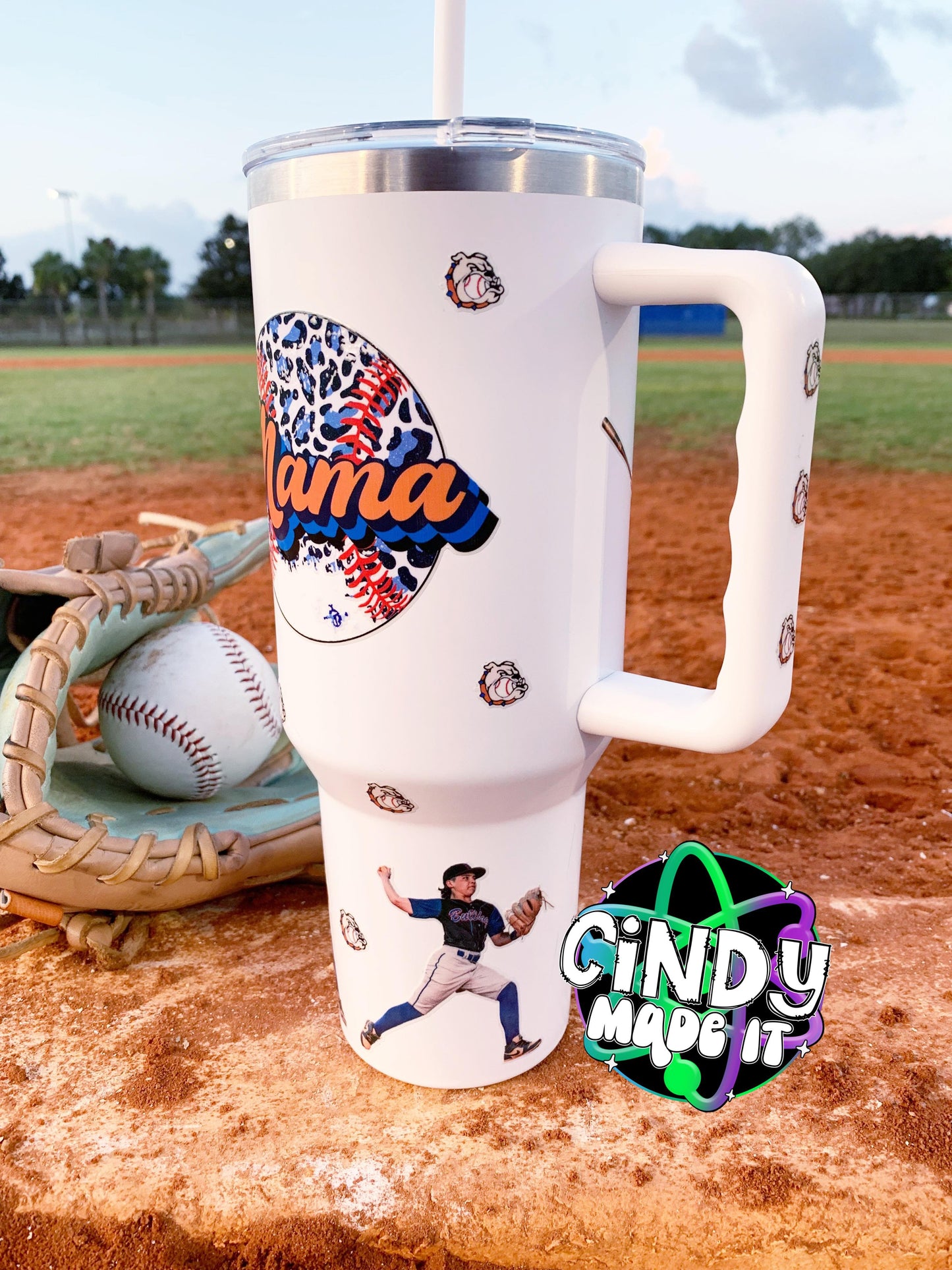 40oz Custom Photo Sports Mama Tumbler