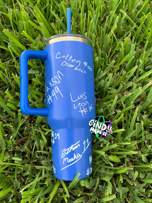 40oz Custom Signed Sports Tumbler