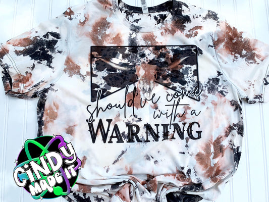 Should Have Come with a Warning: Bleached cowhide effect t-shirt