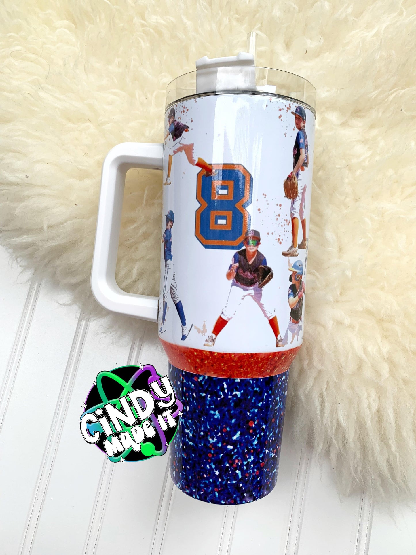 Custom 40oz Handled Sports Mama Sublimation Tumbler